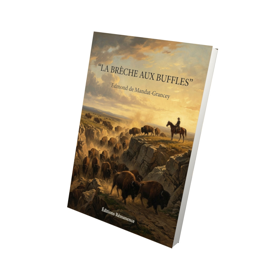 Livre La Brèche aux buffles par Edmond de Mandat-Grancey - Vue 3D - Editions Remanence