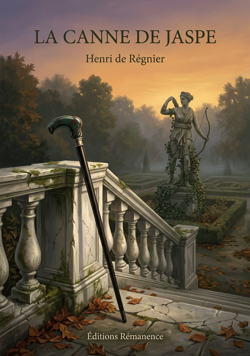 Livre La Canne de jaspe par Henri de Régnier - Couverture - Editions Remanence