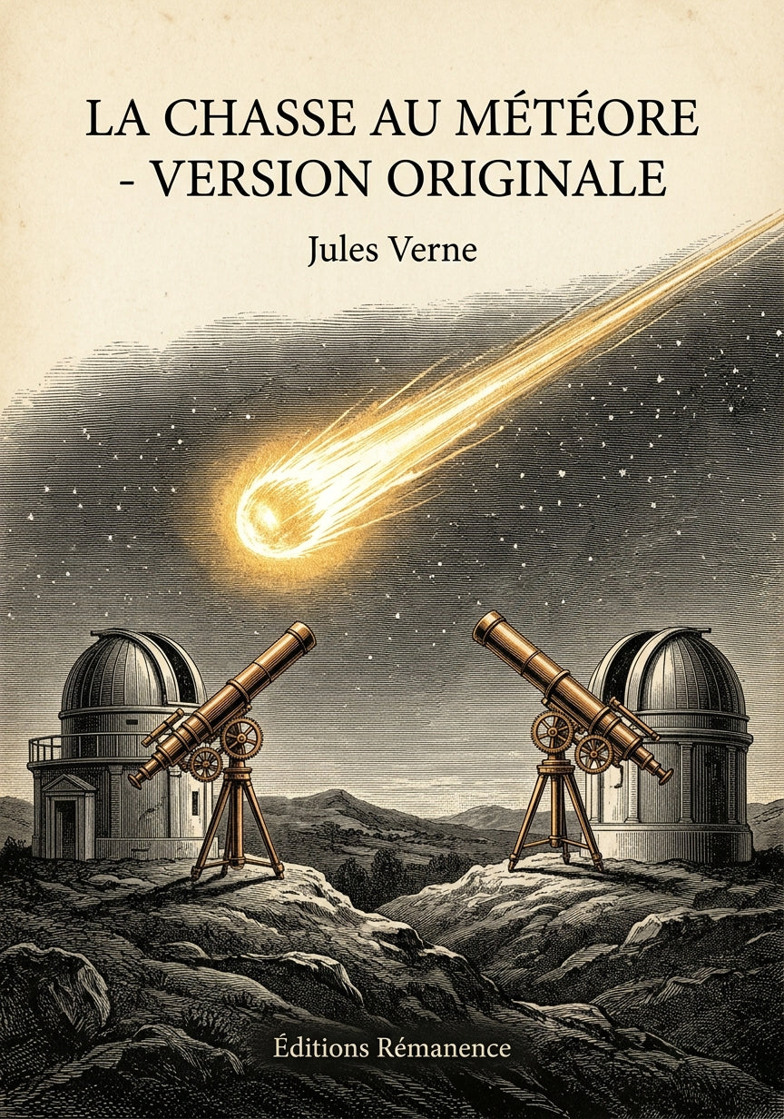 Livre La Chasse au Météore - version originale par Jules Verne - Couverture - Editions Remanence