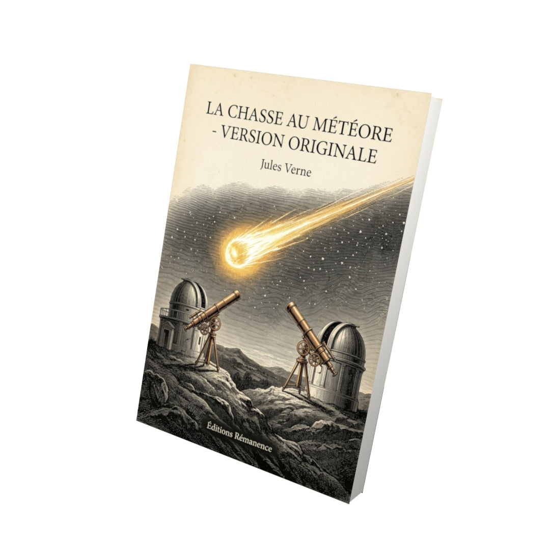 Livre La Chasse au Météore - version originale par Jules Verne - Vue 3D - Editions Remanence