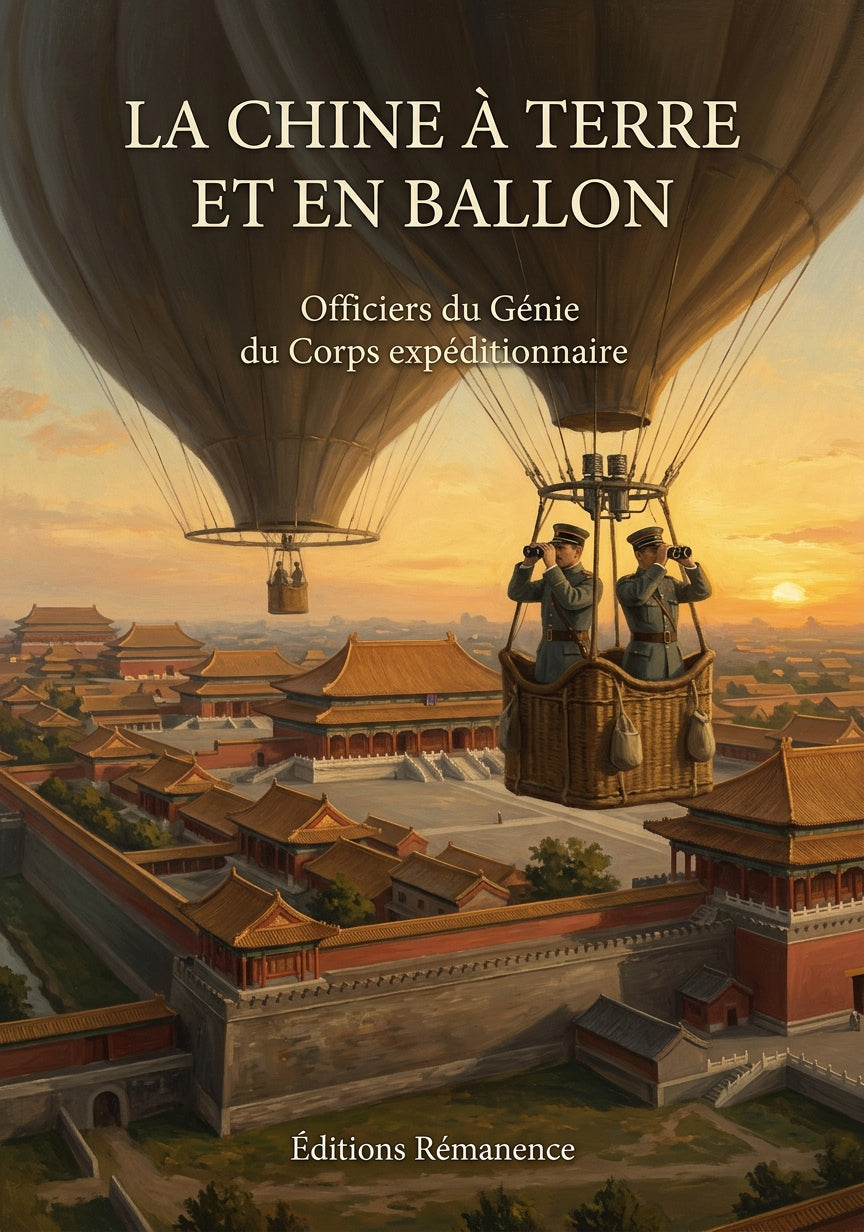 Livre La Chine à terre et en ballon par Officiers du Génie du Corps expéditionnaire - Couverture - Editions Remanence