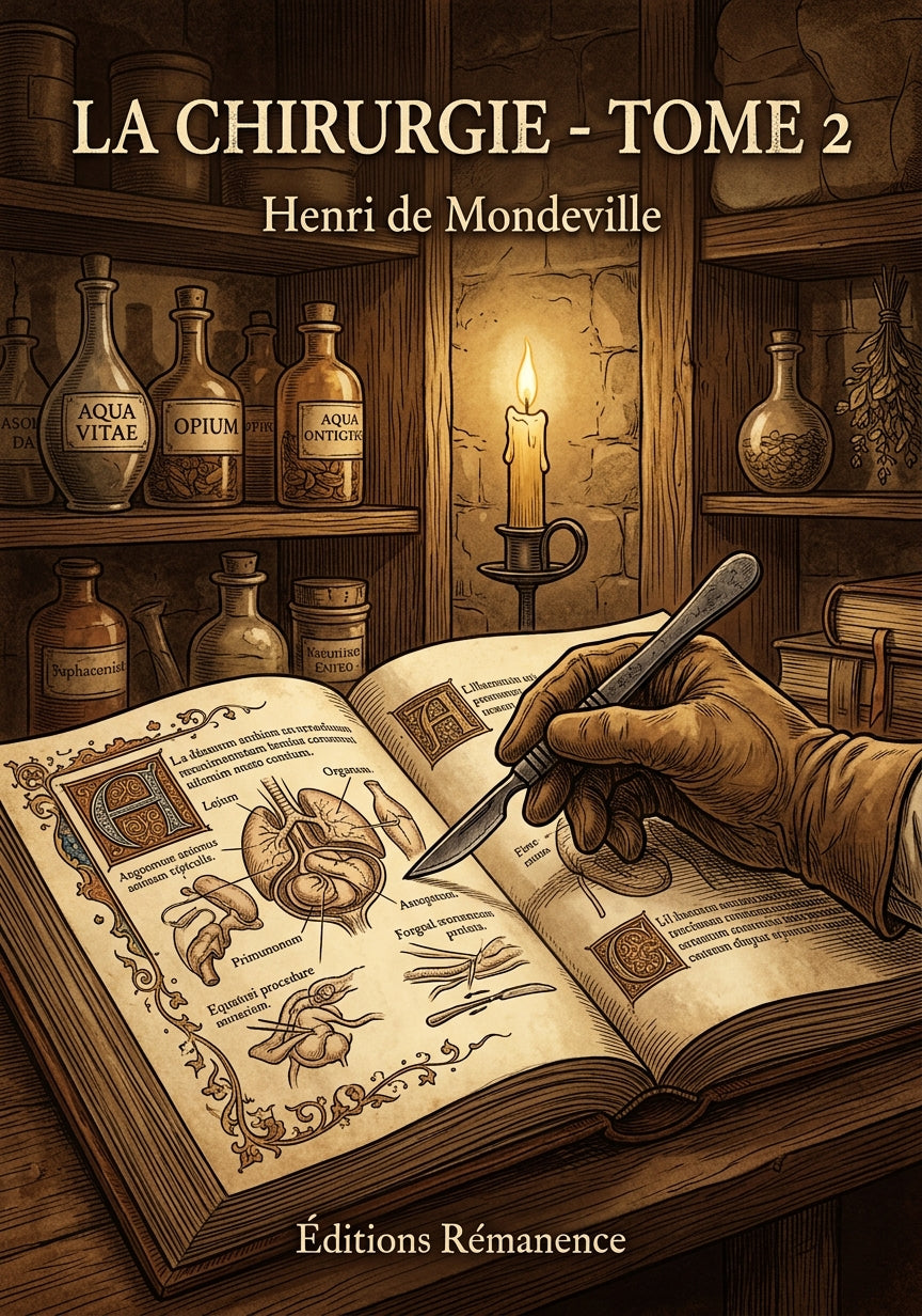 Livre La chirurgie - Tome 2 par Henri de Mondeville - Couverture - Editions Remanence