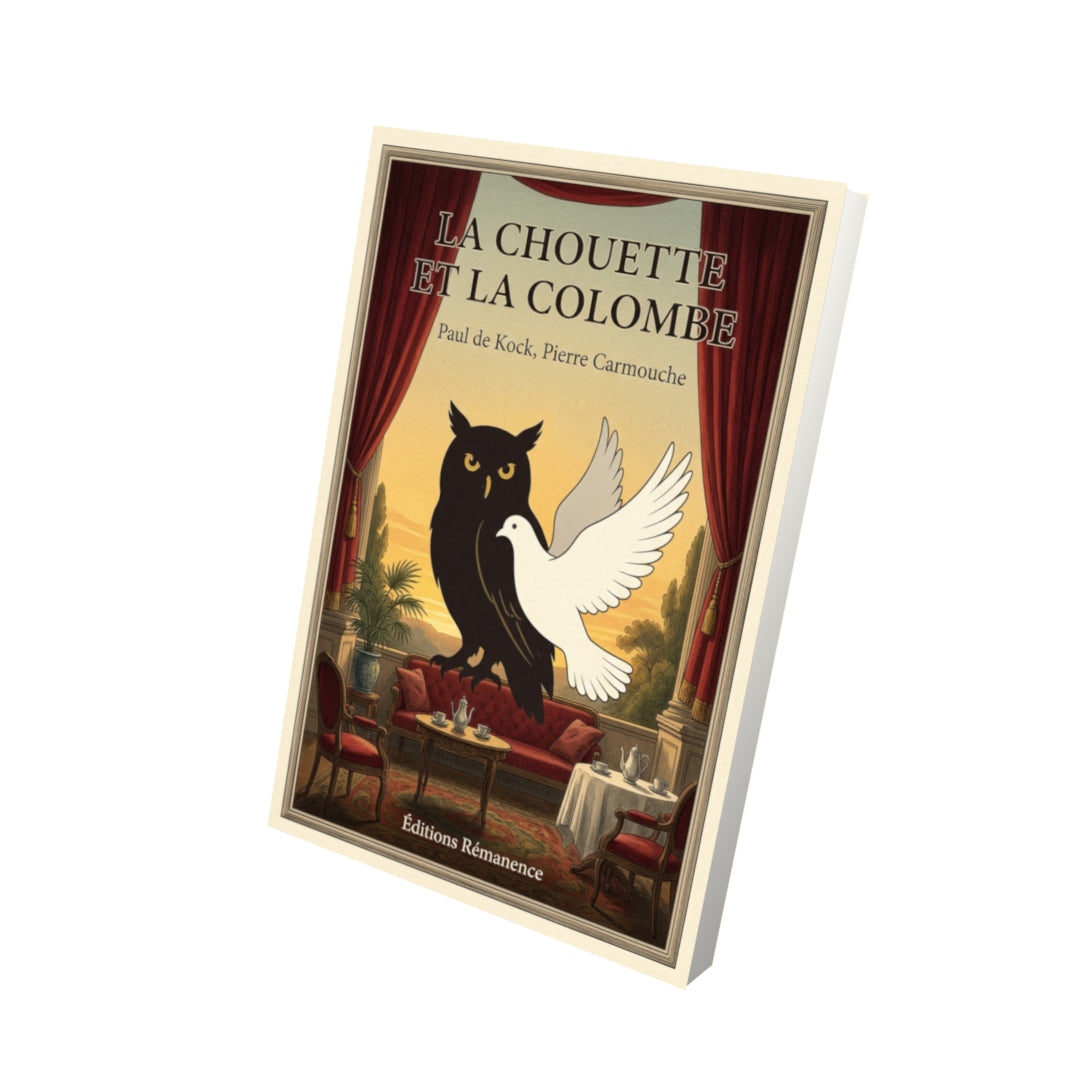 Livre La chouette et la colombe par Paul de Kock, Pierre Carmouche - Vue 3D - Editions Remanence