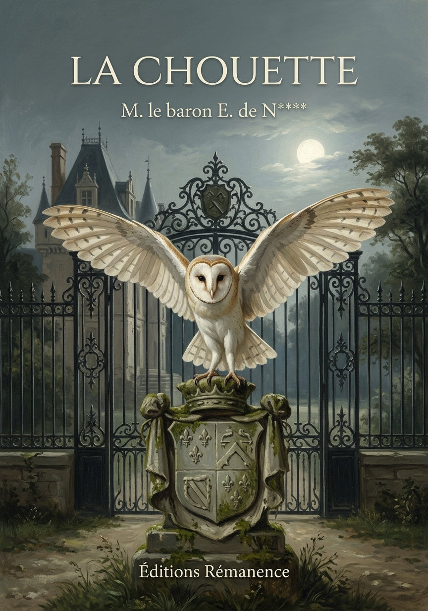 Livre La Chouette par M. le baron E. de N**** - Couverture - Editions Remanence