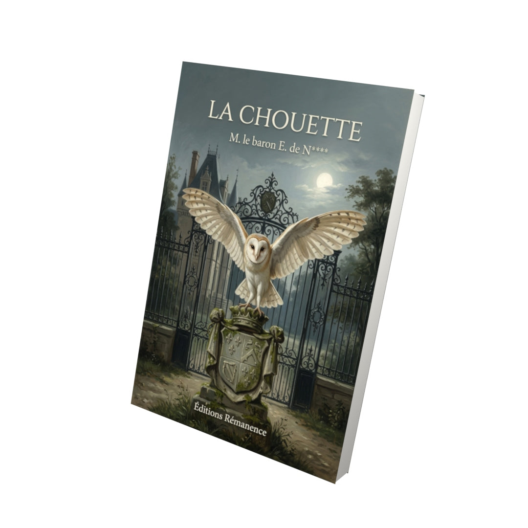 Livre La Chouette par M. le baron E. de N**** - Vue 3D - Editions Remanence