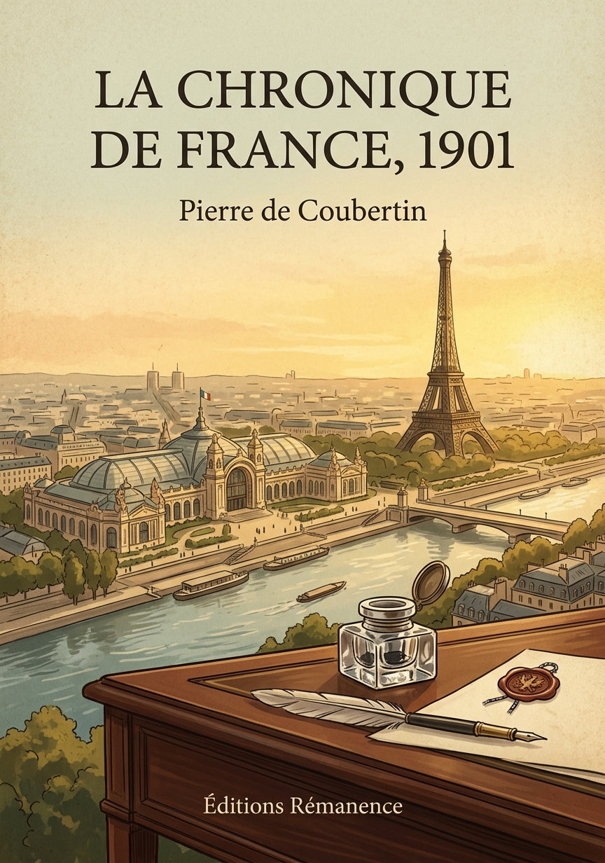Livre La Chronique de France, 1901 par Pierre de Coubertin - Couverture - Editions Remanence