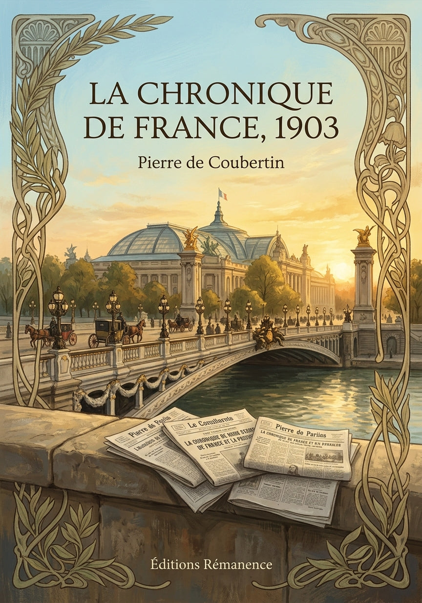 Livre La Chronique de France, 1903 par Pierre de Coubertin - Couverture - Editions Remanence