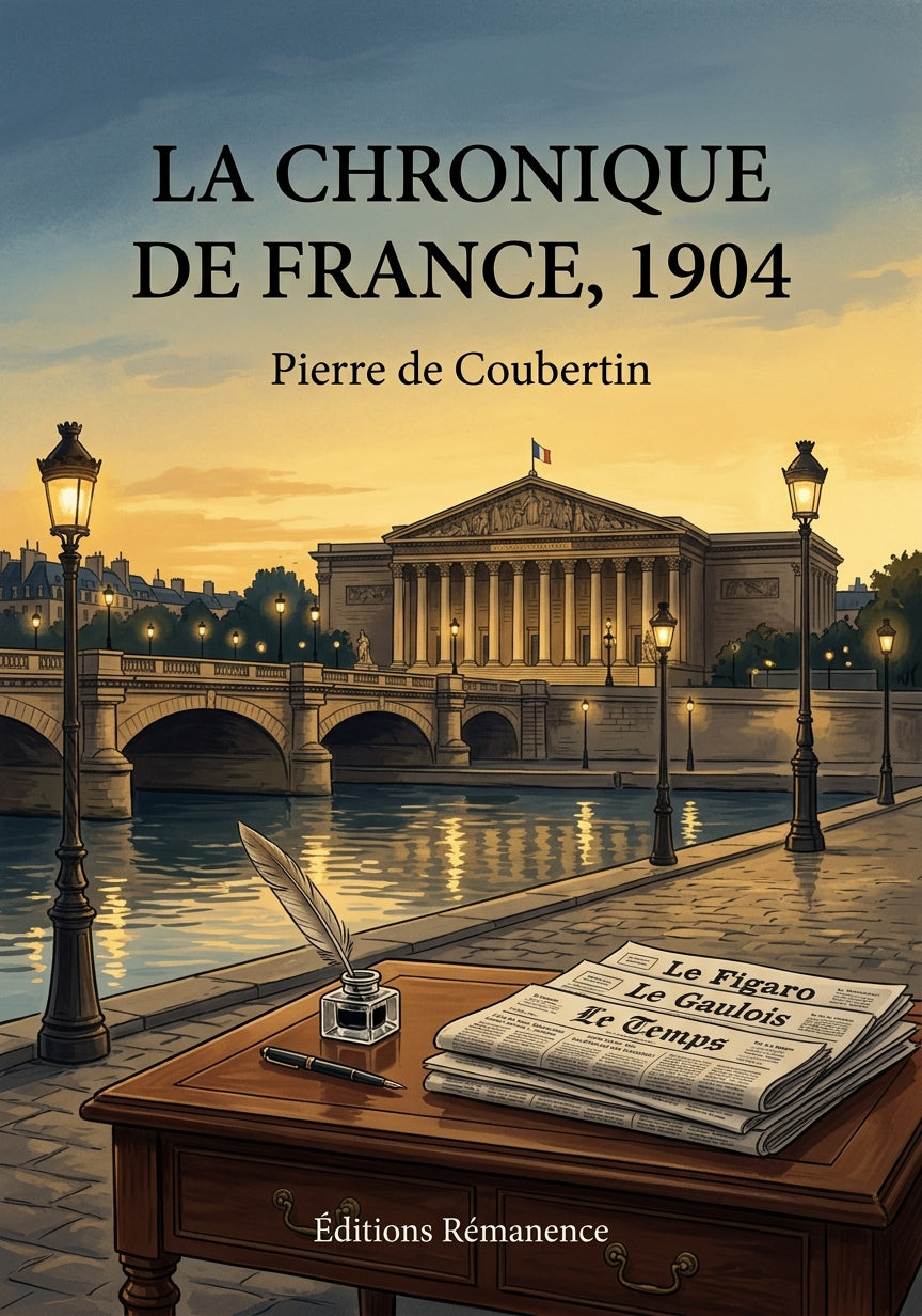 Livre La Chronique de France, 1904 par Pierre de Coubertin - Couverture - Editions Remanence