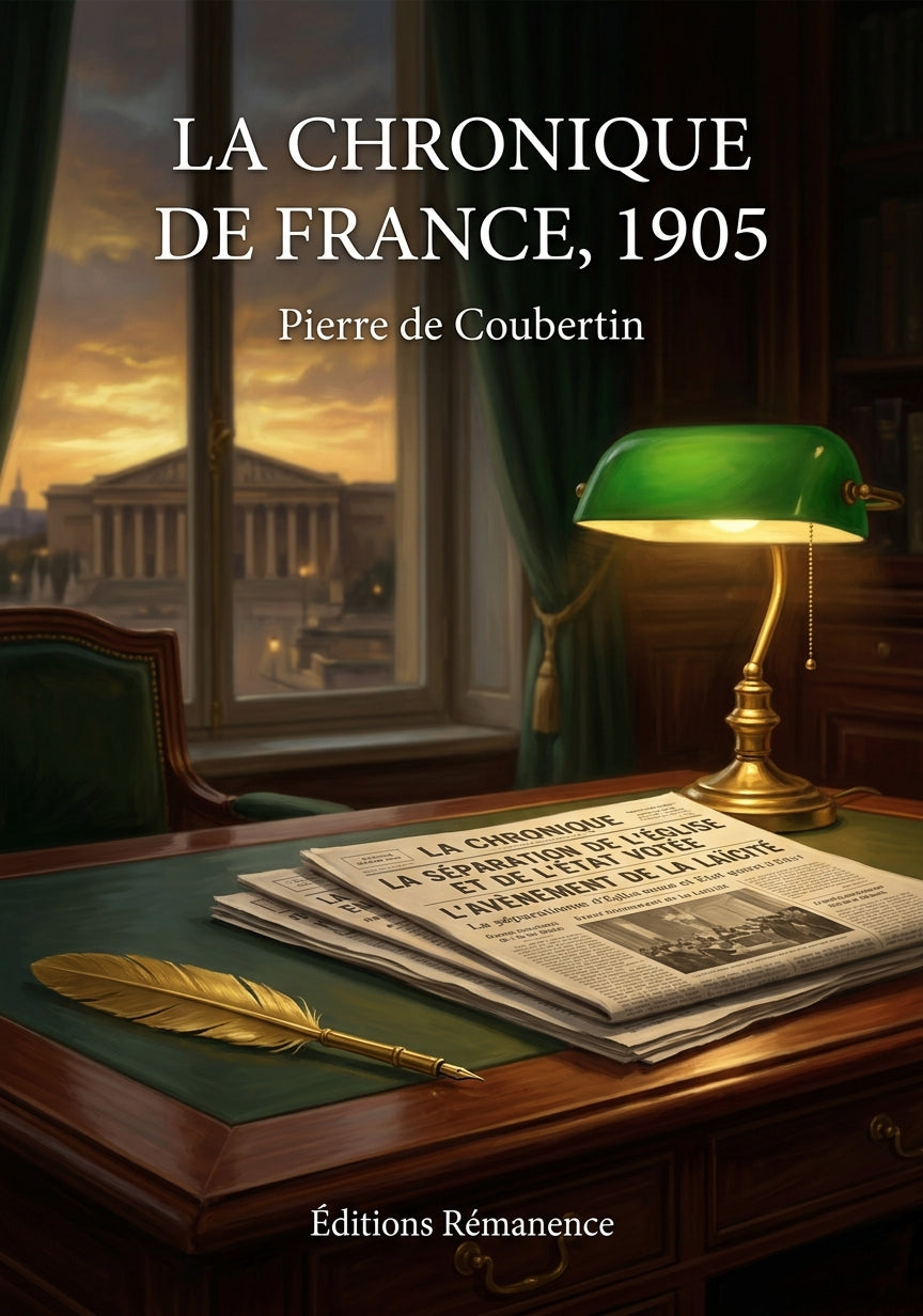 Livre La Chronique de France, 1905 par Pierre de Coubertin - Couverture - Editions Remanence