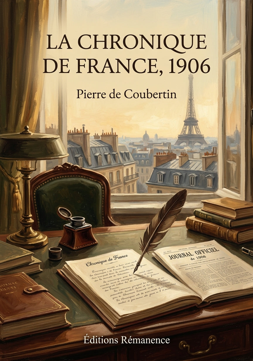Livre La Chronique de France, 1906 par Pierre de Coubertin - Couverture - Editions Remanence