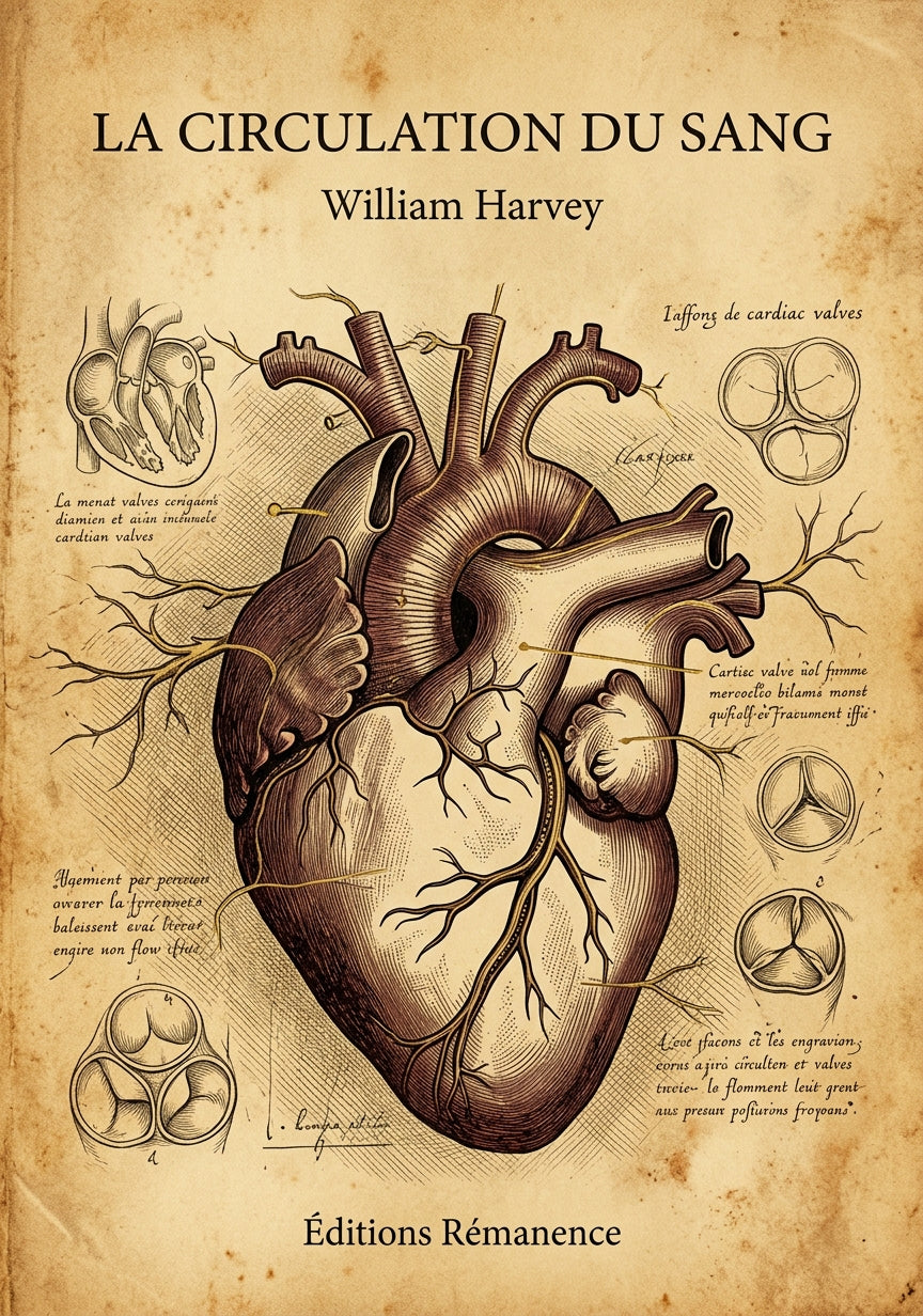 Livre La Circulation du sang par William Harvey - Couverture - Editions Remanence
