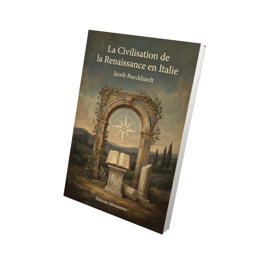Livre La Civilisation de la Renaissance en Italie – Jacob Burckhardt - Vue 3D - Editions Remanence