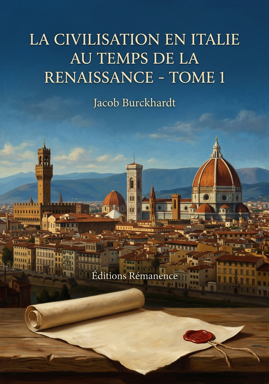 Livre La Civilisation en Italie au temps de la Renaissance - Tome 2 par Jacob Burckhardt - Couverture - Editions Remanence