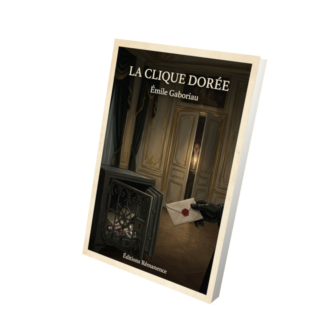 Livre La clique dorée - Émile Gaboriau - Vue 3D - Editions Remanence