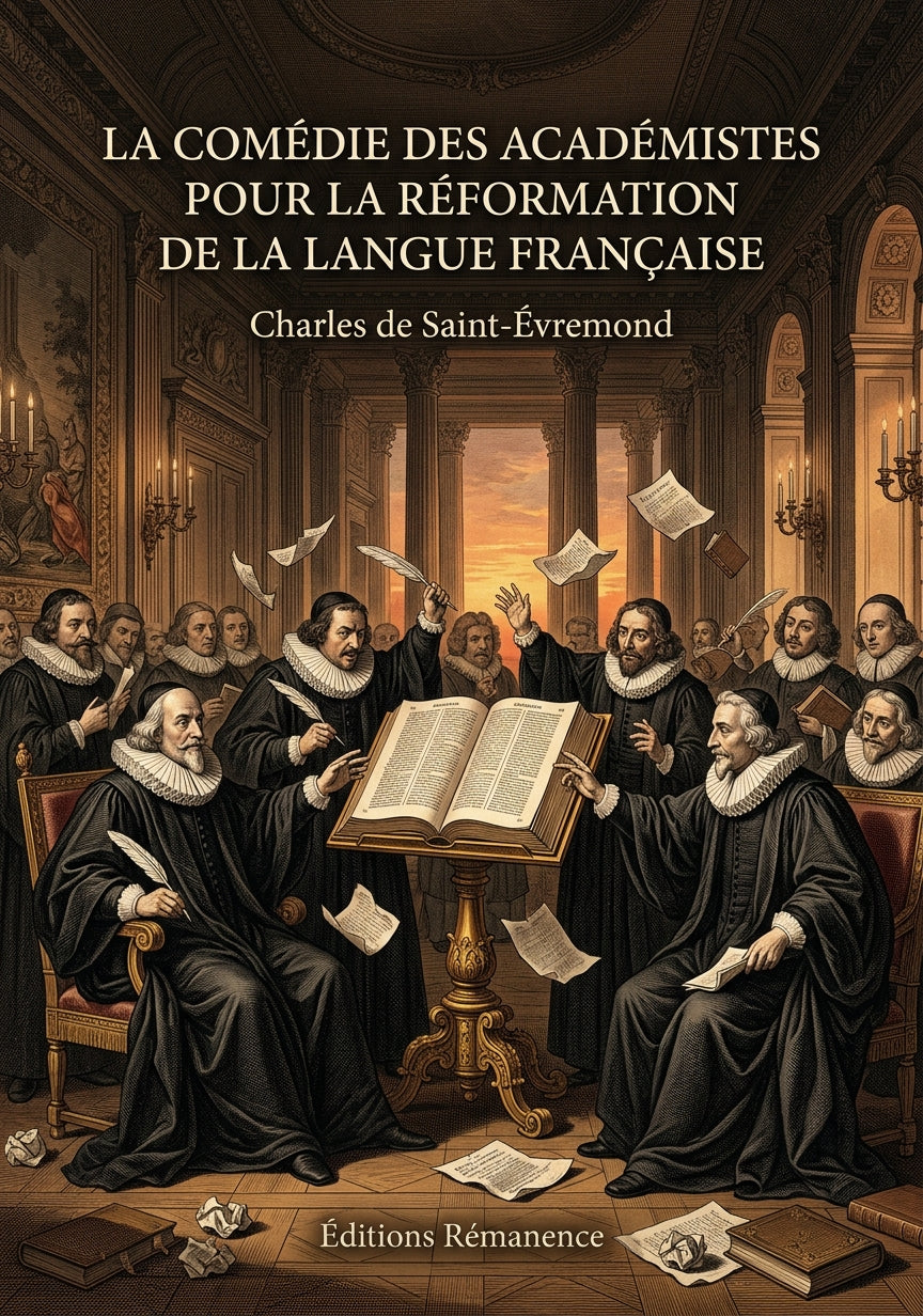Livre La Comédie des académistes pour la réformation de la langue française par Charles de Saint-Évremond - Couverture - Editions Remanence