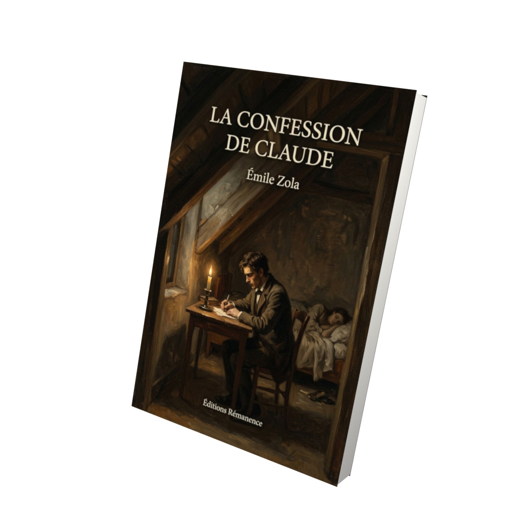 Livre La Confession de Claude par Émile Zola - Vue 3D - Editions Remanence