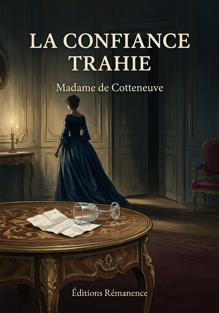 Livre La Confiance trahie par Madame de Cotteneuve - Couverture - Editions Remanence