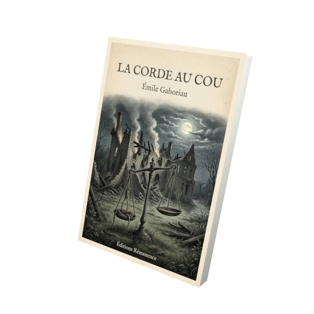Livre La corde au cou - Émile Gaboriau - Vue 3D - Editions Remanence
