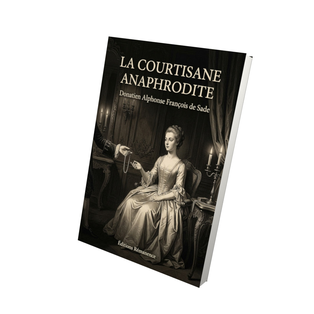Livre La Courtisane anaphrodite par Donatien Alphonse François de Sade - Vue 3D - Editions Remanence