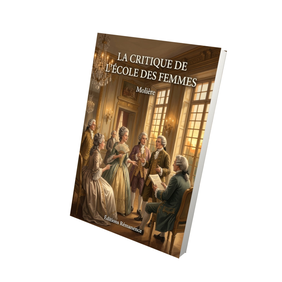 Livre La Critique de L’École des femmes par Molière - Vue 3D - Editions Remanence