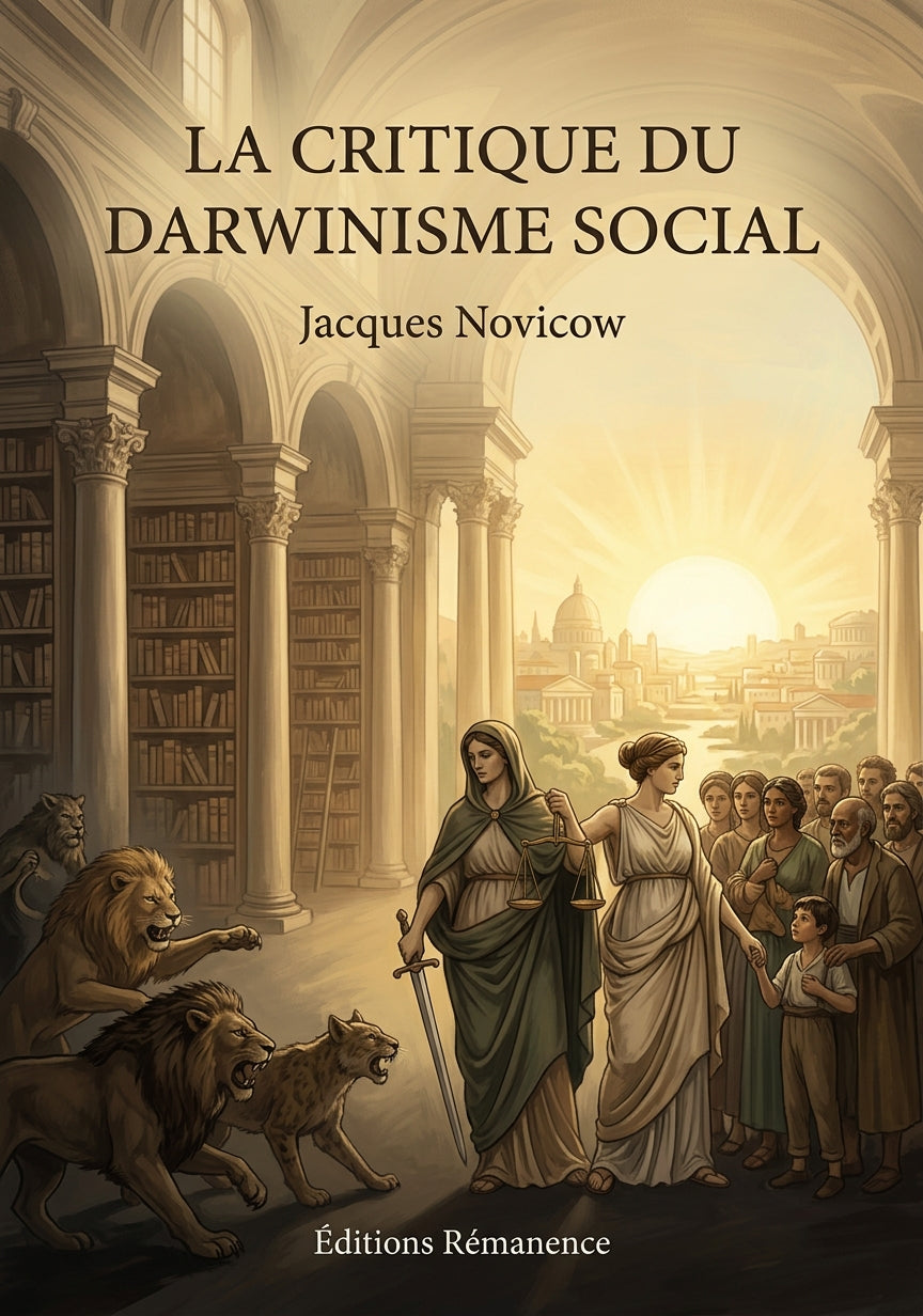 Livre La Critique du darwinisme social par Jacques Novicow - Couverture - Editions Remanence