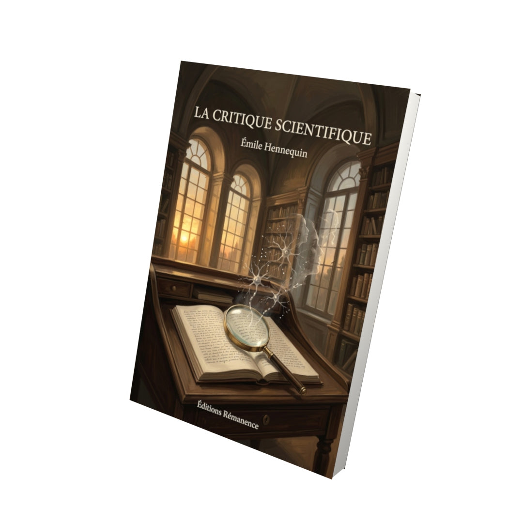 Livre La Critique scientifique par Émile Hennequin - Vue 3D - Editions Remanence