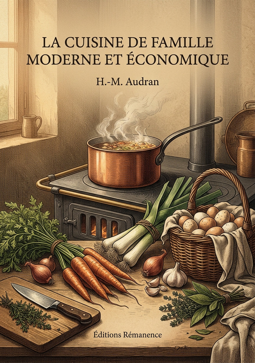 Livre La cuisine de famille moderne et économique par H.-M. Audran - Couverture - Editions Remanence