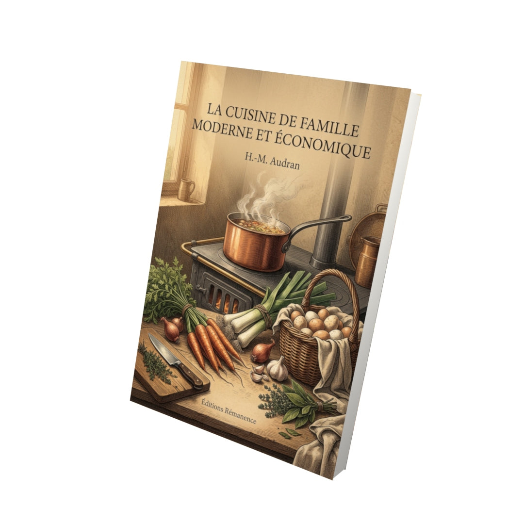 Livre La cuisine de famille moderne et économique par H.-M. Audran - Vue 3D - Editions Remanence
