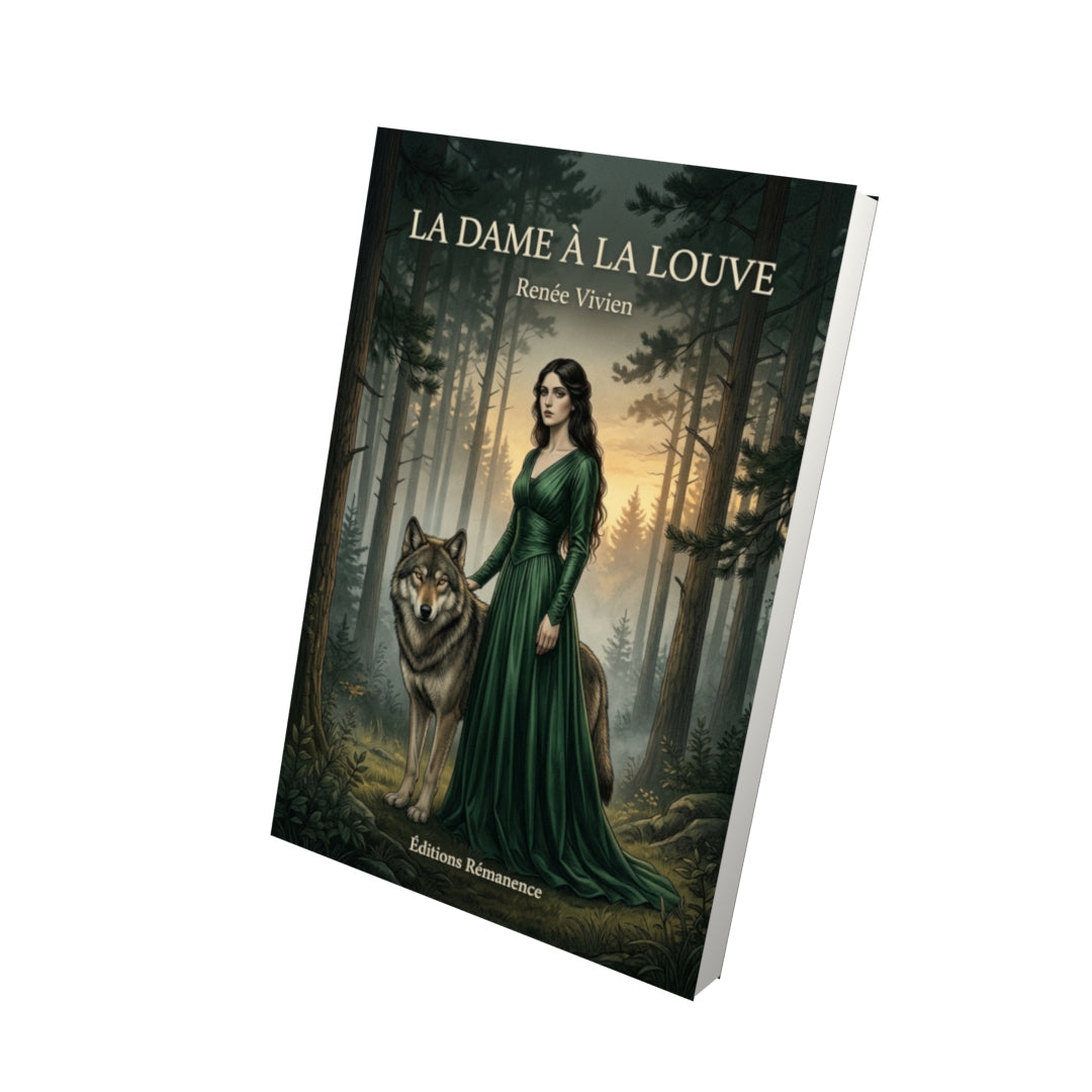 Livre La Dame à la louve par Renée Vivien - Vue 3D - Editions Remanence