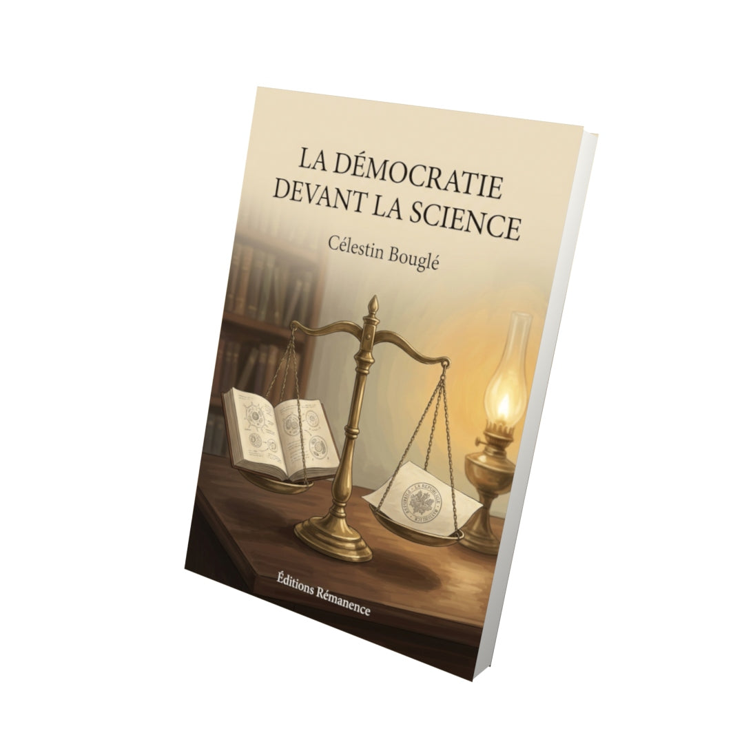 Livre La Démocratie devant la science par Célestin Bouglé - Vue 3D - Editions Remanence
