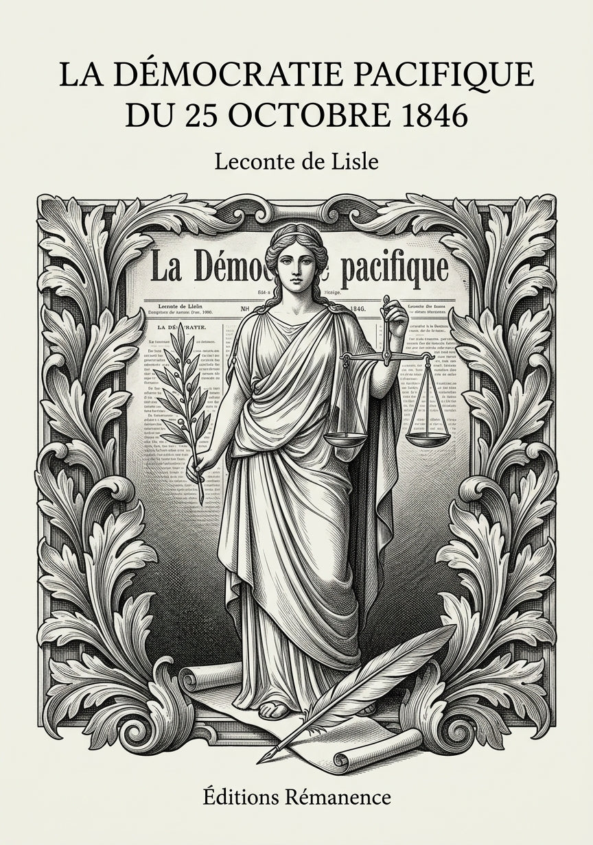 Livre La Démocratie pacifique du 25 octobre 1846 par Leconte de Lisle - Couverture - Editions Remanence