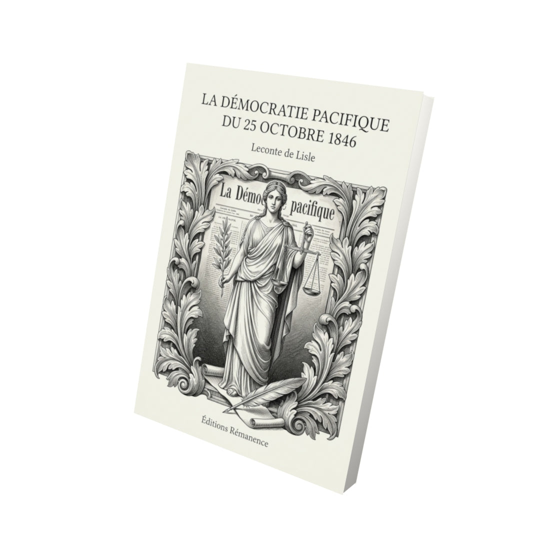 Livre La Démocratie pacifique du 25 octobre 1846 par Leconte de Lisle - Vue 3D - Editions Remanence