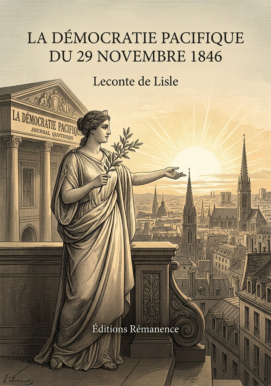 Livre La Démocratie pacifique du 29 novembre 1846 par Leconte de Lisle - Couverture - Editions Remanence