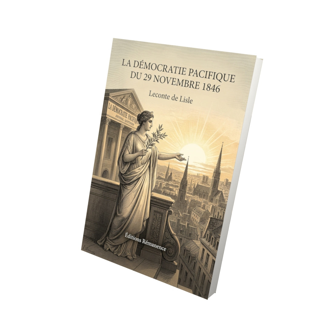 Livre La Démocratie pacifique du 29 novembre 1846 par Leconte de Lisle - Vue 3D - Editions Remanence