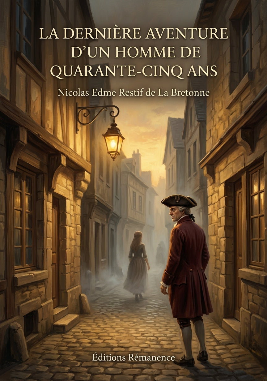 Livre La Dernière Aventure d’un homme de quarante-cinq ans par Nicolas Edme Restif de La Bretonne - Couverture - Editions Remanence