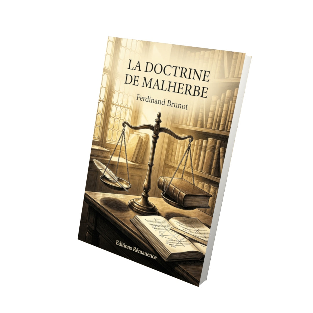 Livre La Doctrine de Malherbe par Ferdinand Brunot - Vue 3D - Editions Remanence