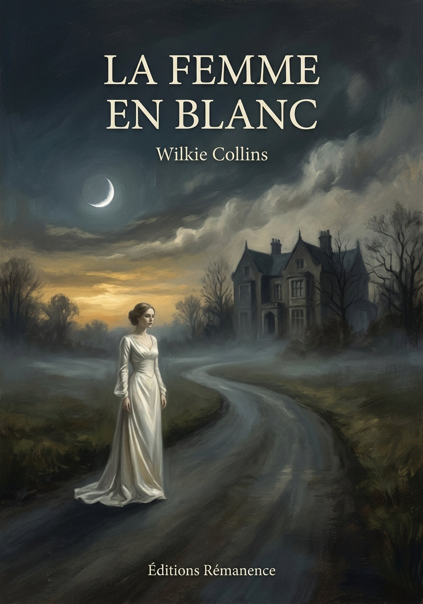 Livre La Femme en blanc par Wilkie Collins - Couverture - Editions Remanence