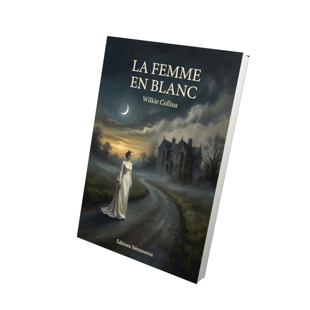 Livre La Femme en blanc par Wilkie Collins - Vue 3D - Editions Remanence