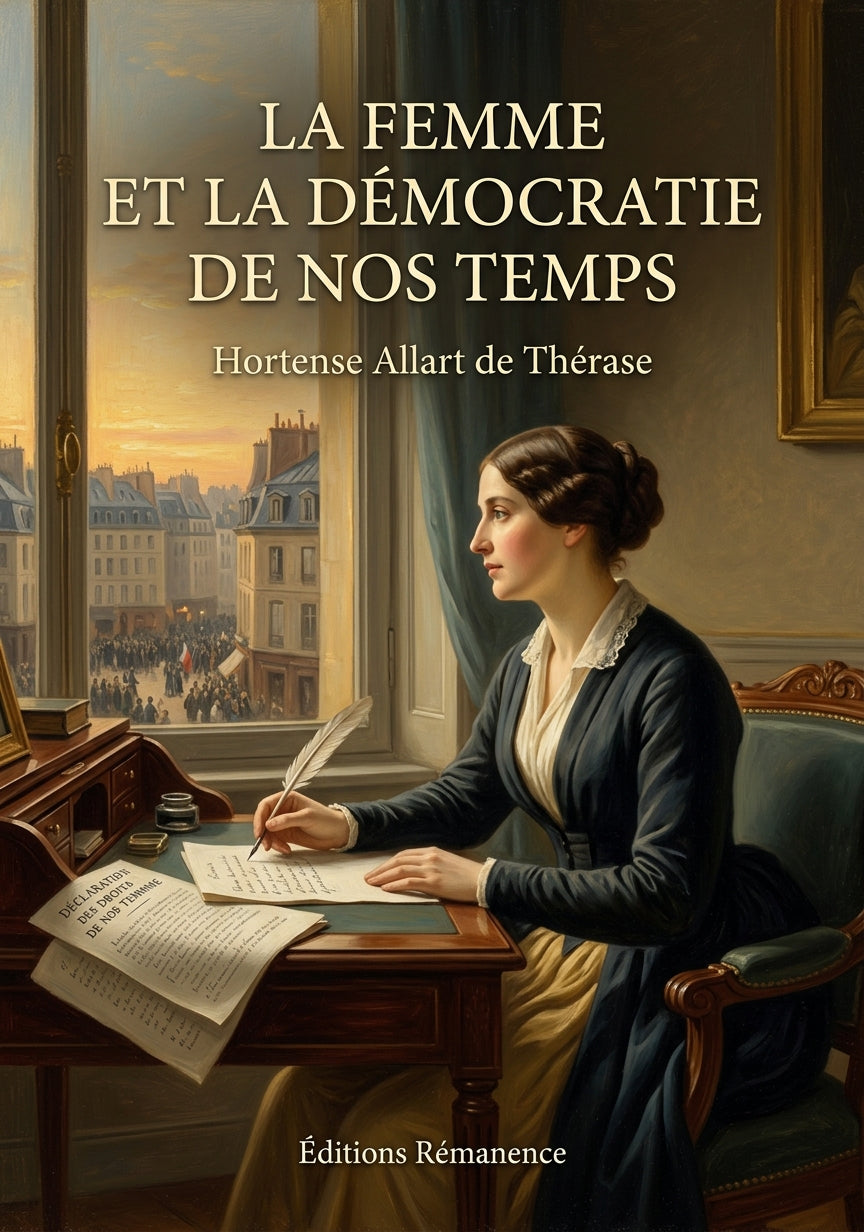 Livre La Femme et la démocratie de nos temps par Hortense Allart de Thérase - Couverture - Editions Remanence