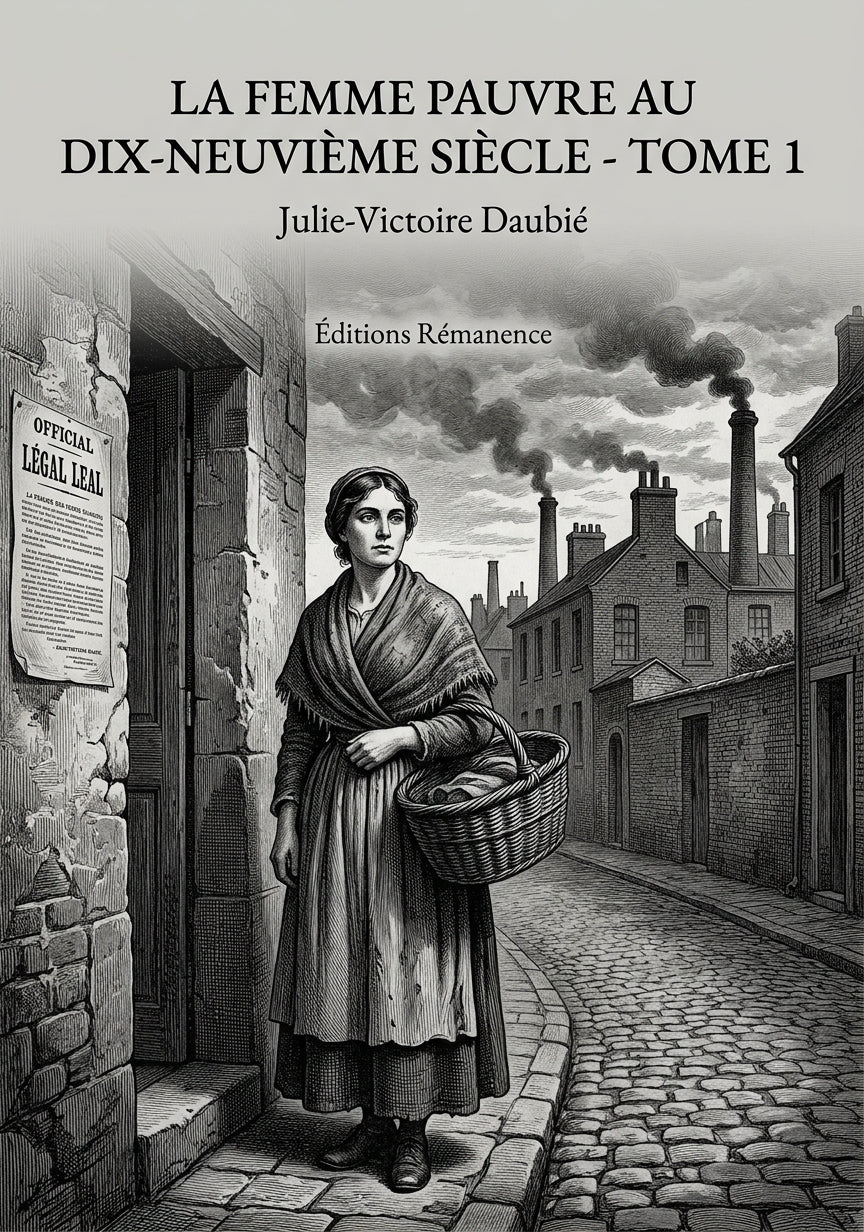 Livre La Femme pauvre au dix-neuvième siècle - Tome 1 par Julie-Victoire Daubié - Couverture - Editions Remanence