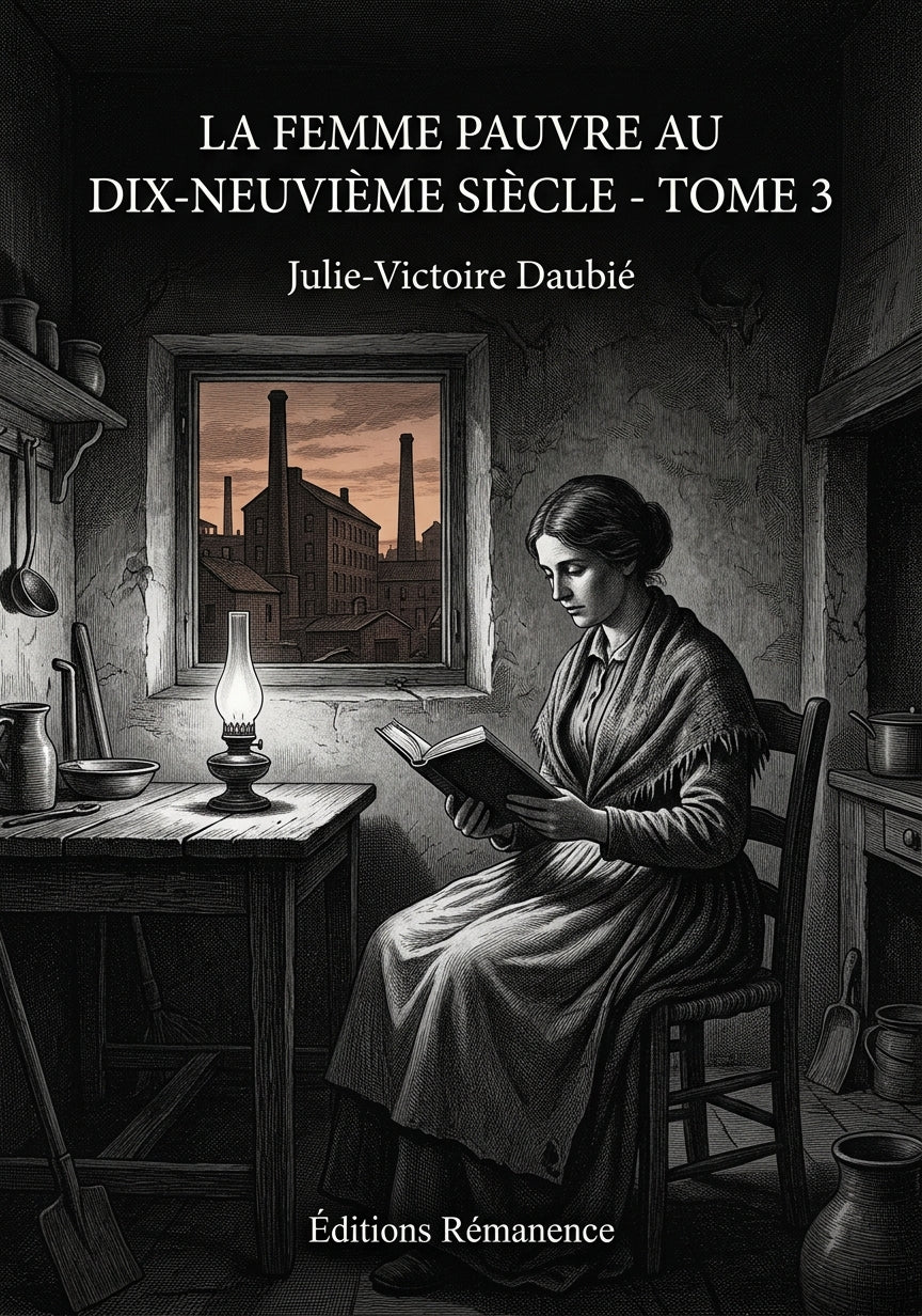 Livre La Femme pauvre au dix-neuvième siècle - Tome 3 par Julie-Victoire Daubié - Couverture - Editions Remanence