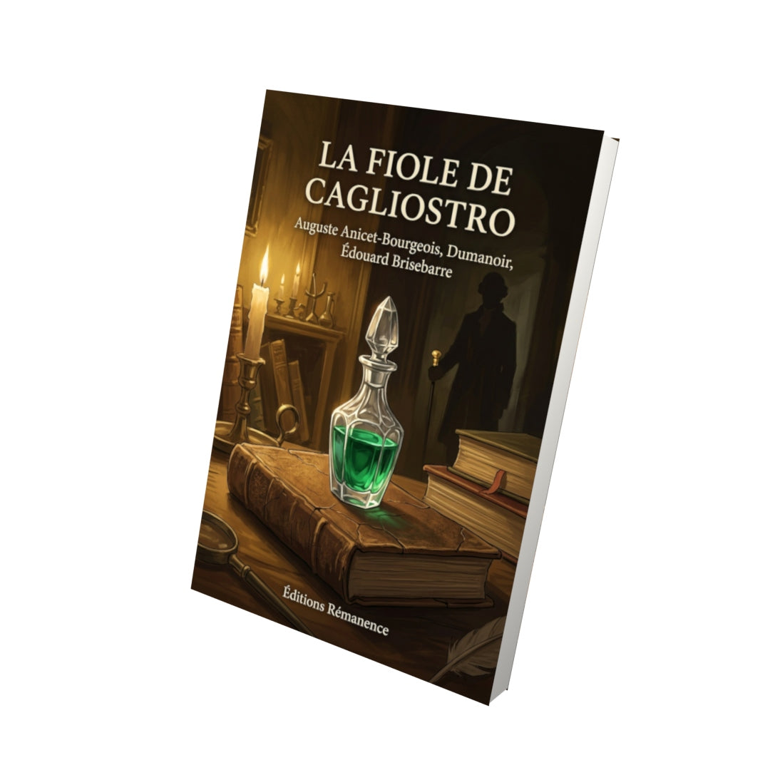 Livre La Fiole de Cagliostro par Auguste Anicet-Bourgeois, Dumanoir, Édouard Brisebarre - Vue 3D - Editions Remanence
