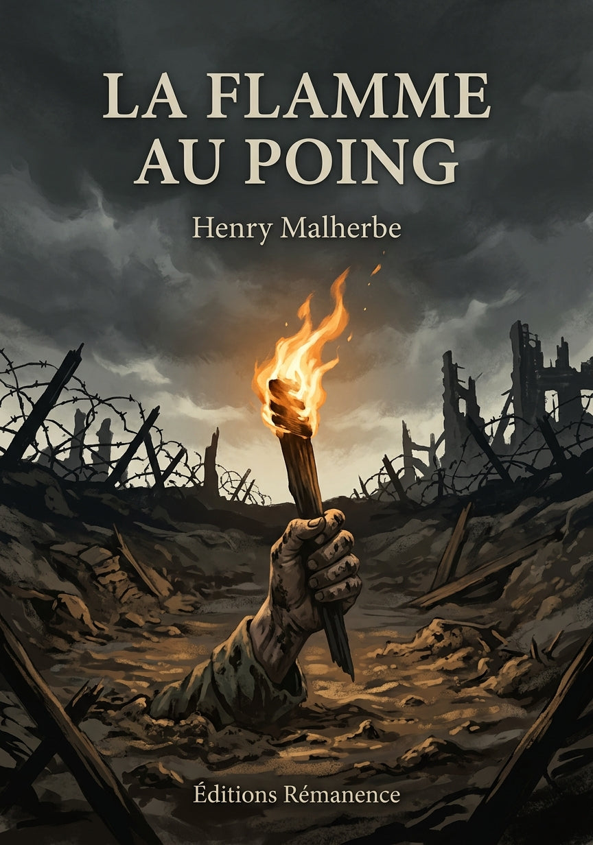 Livre La flamme au poing par Henry Malherbe - Couverture - Editions Remanence