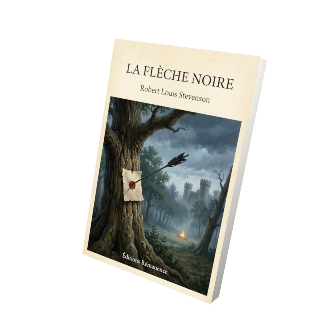 Livre La flèche noire - Robert Louis Stevenson - Vue 3D - Editions Remanence