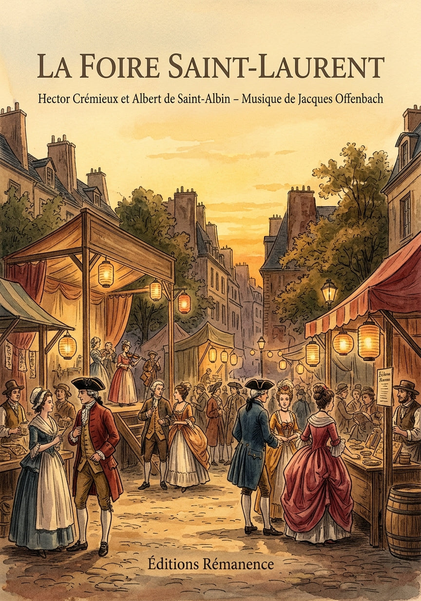 Livre La Foire Saint-Laurent par Hector Crémieux et Albert de Saint-Albin – Musique de Jacques Offenbach - Couverture - Editions Remanence