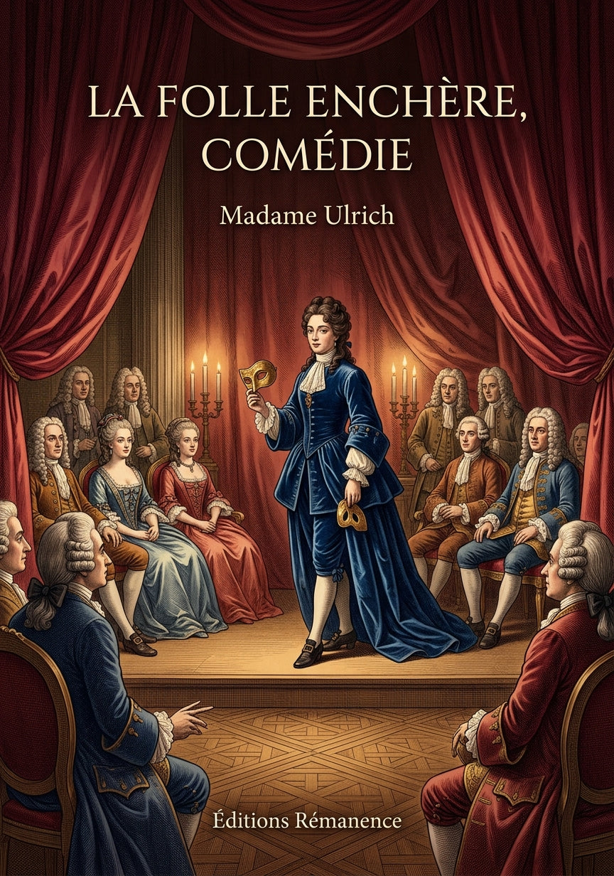 Livre La Folle Enchère, comédie par Madame Ulrich - Couverture - Editions Remanence