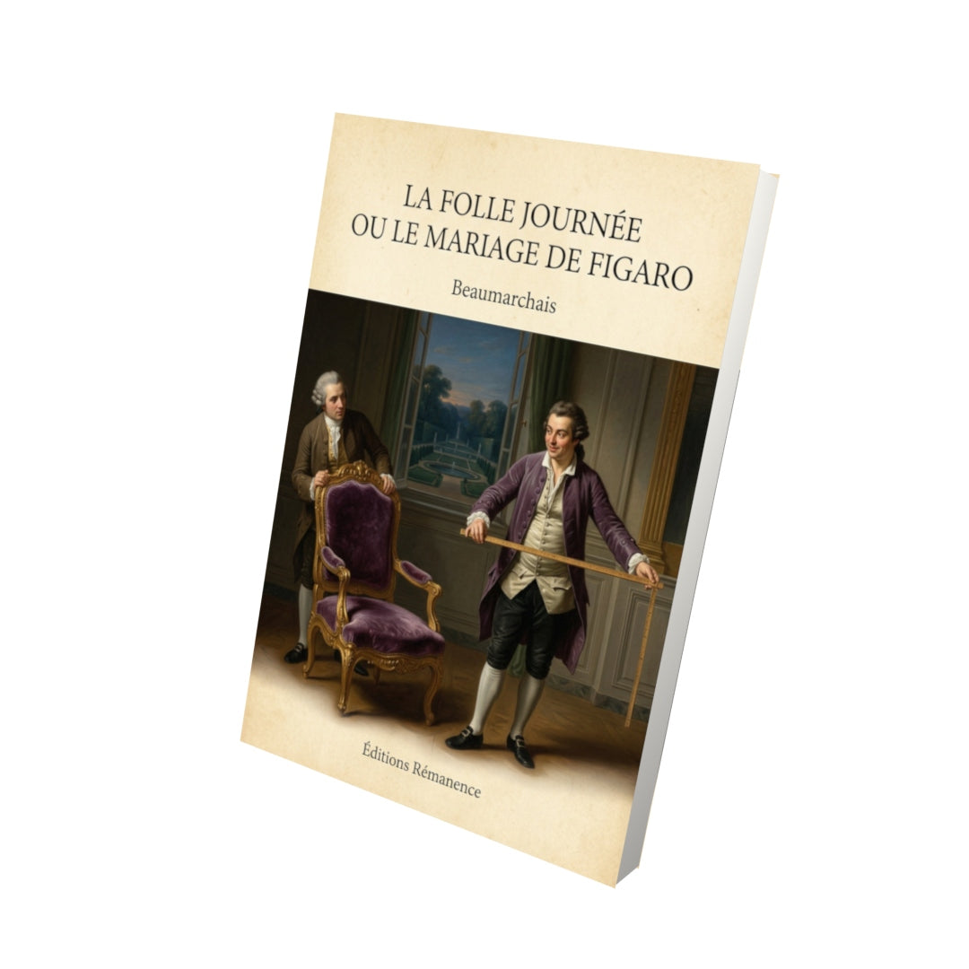Livre La Folle Journée ou le Mariage de Figaro - Beaumarchais - Vue 3D - Editions Remanence
