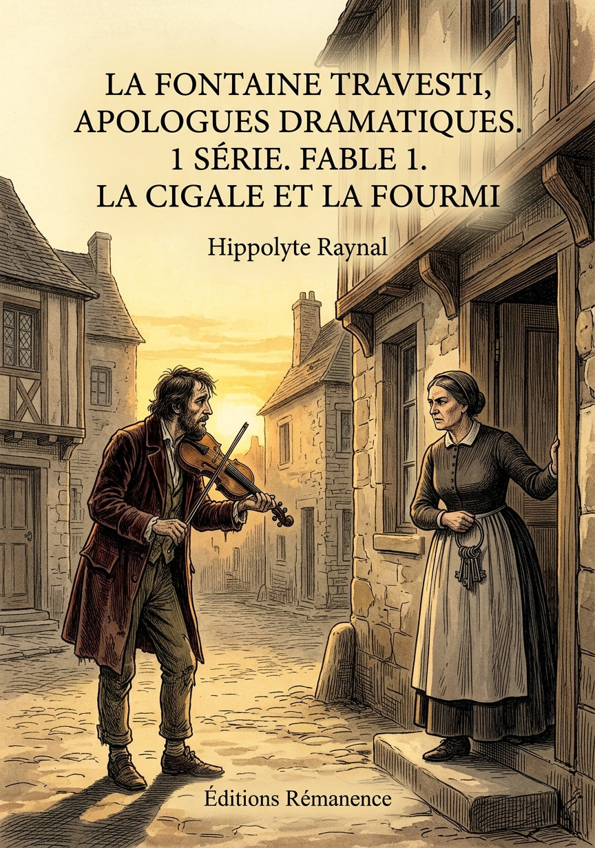 Livre La Fontaine travesti, apologues dramatiques. 1 série. Fable 1. La Cigale et la Fourmi par Hippolyte Raynal - Couverture - Editions Remanence