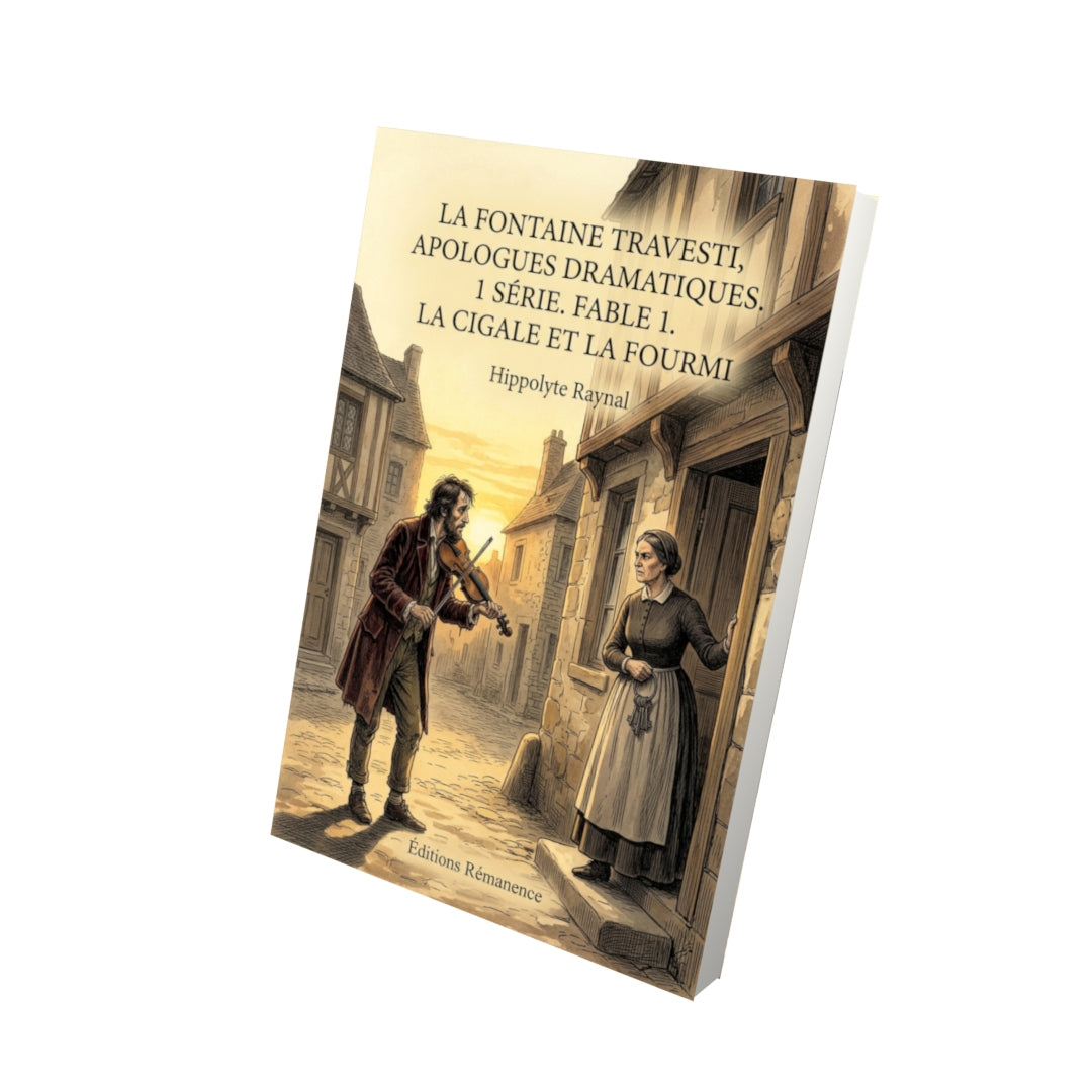 Livre La Fontaine travesti, apologues dramatiques. 1 série. Fable 1. La Cigale et la Fourmi par Hippolyte Raynal - Vue 3D - Editions Remanence