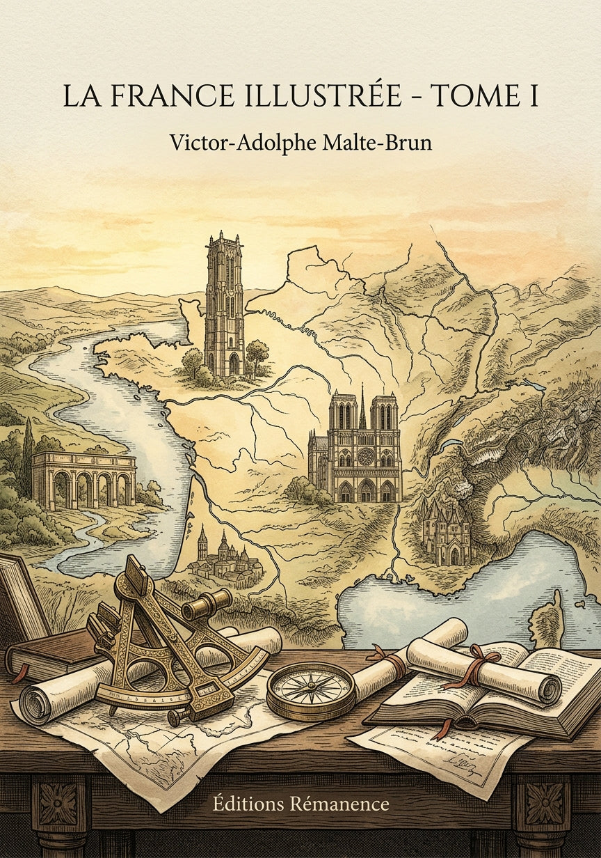 Livre La France Illustrée - Tome I par Victor-Adolphe Malte-Brun - Couverture - Editions Remanence